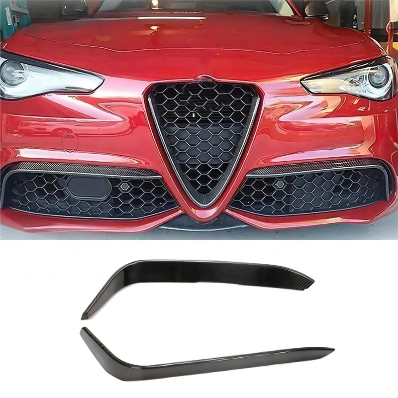 

Car Front Bumper Fog Light Covers for Alfa Romeo Giulia Sport 2016 - 2020 Car Front Bumper Fog Lamp Trim Splitters Carbon Fiber