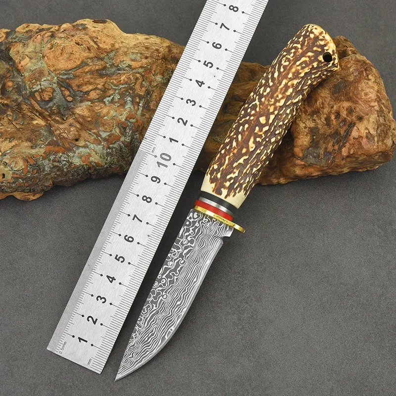 

Новый уличный нож с дамасским узором, имитация костной ручки, острые ломтики мяса, внутренний нож Монголии, ручка D3