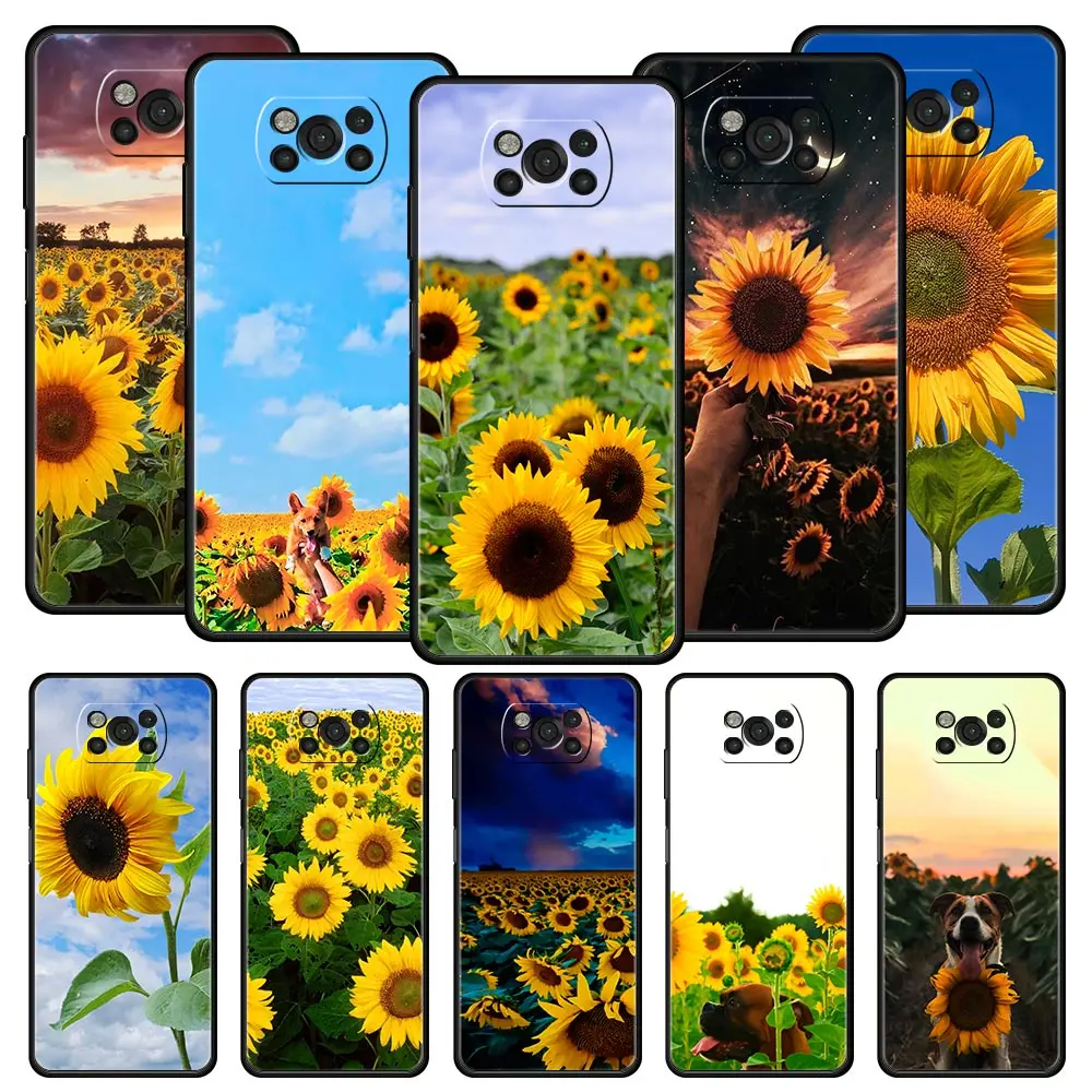 

Pretty Sunflower Flower Summer Phone Case For For Xiaomi Poco X6 X5 Pro X4 X3 NFC F5 Pro F4 F3 GT M5 M4 Pro 5G M3 C51 C50 Cover