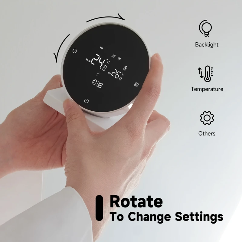 Imagem -02 - Termostato sem Fio rf Wifi para Caldeira a Gás Aquecimento Tuya Suporte a Voz App Controlador de Trabalho para o Google Home