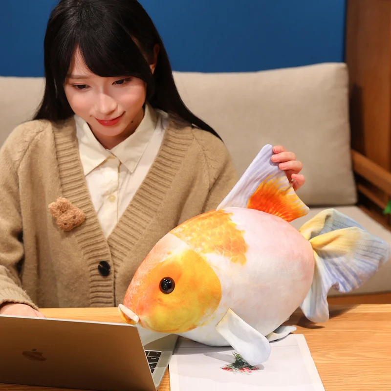 50 سنتيمتر محاكاة نابض بالحياة ذهبية ألعاب من القطيفة محشوة الحيوانات الناعمة الكارب وسادة الإبداعية وسادة أريكة الأطفال الفتيات هدايا عيد الميلاد #5