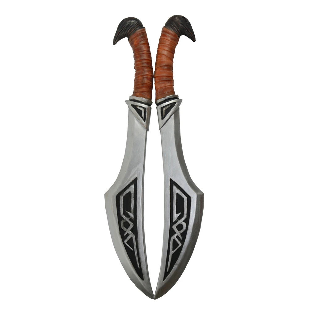 Cuchillo de goma falso para arma de Halloween, juego de rol, espada de espuma, 2 piezas