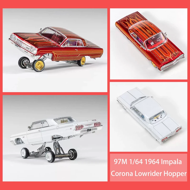 

97M 1/64 1964 Impala Corona Lowrider Hopper Alloy Simulation Car Model Ornament Souvenir Display Collection Hobby Gift
