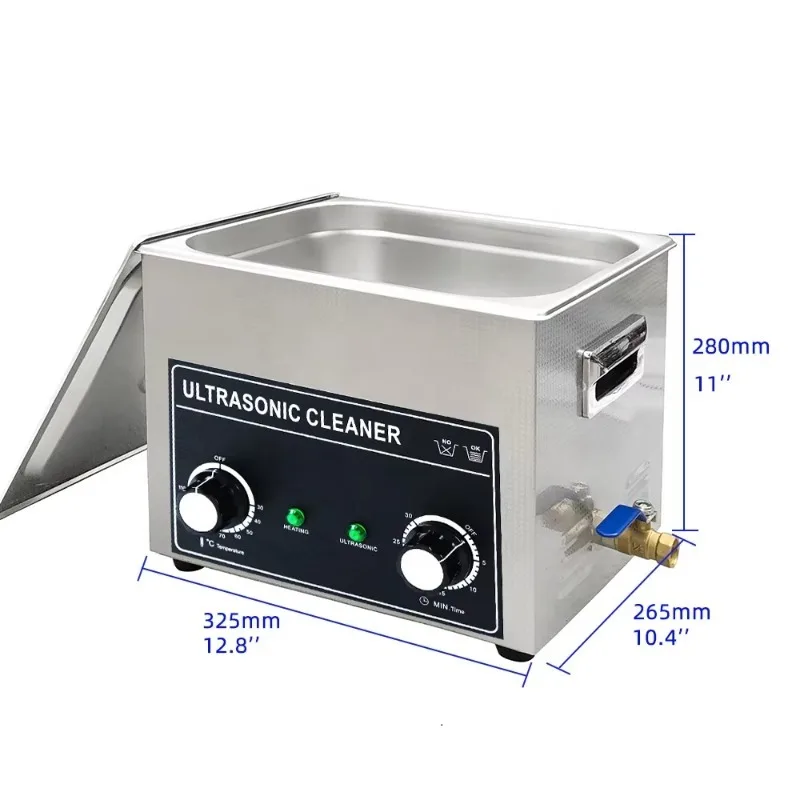 10 L 2.64 Gal desktop Stainless Steel Ultrasonic Cleaner  Ultrasonic Power 240 W &  360 W  Mechanical Control Temperature Time