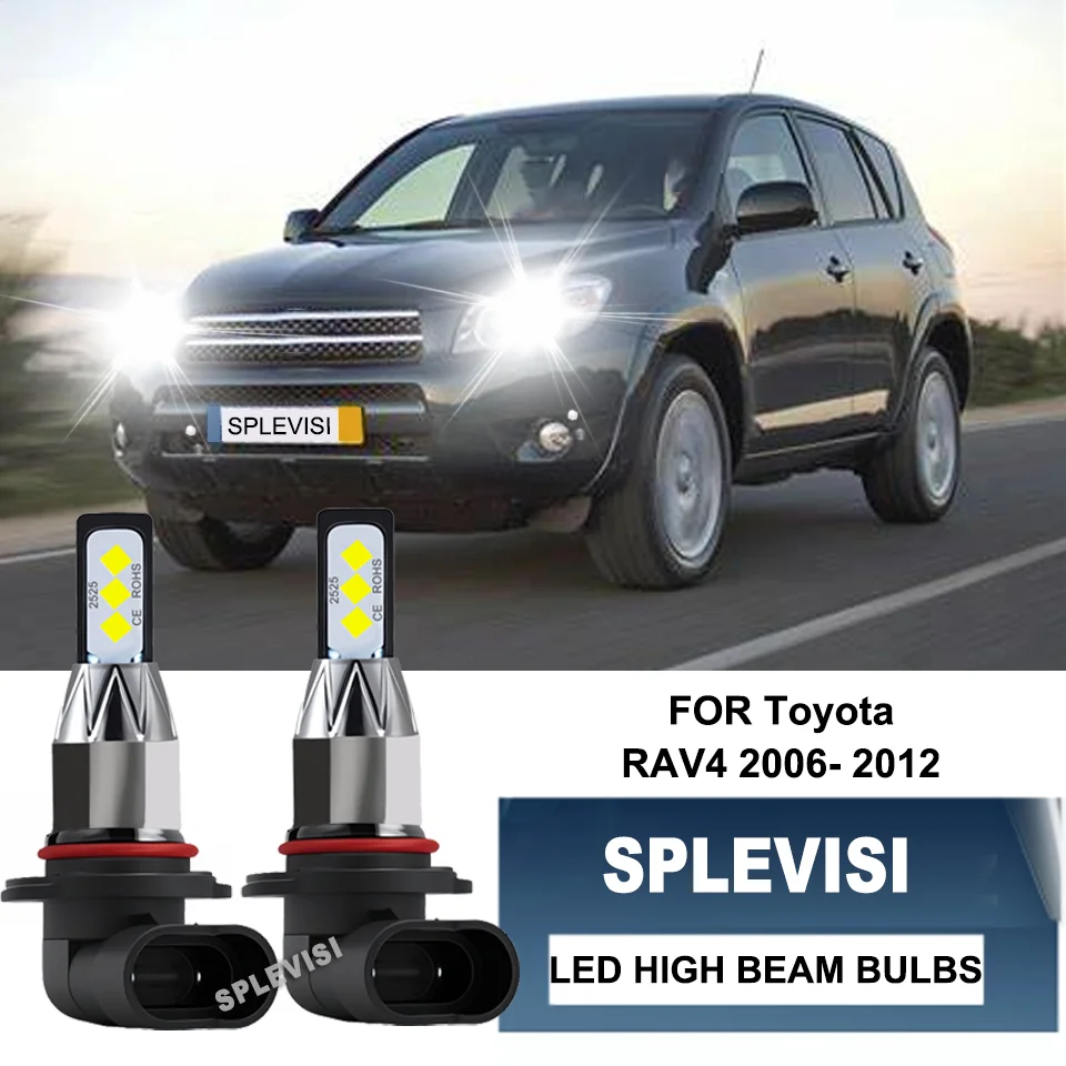 

2x LED Headlight Bulbs High Beam Aluminum For Toyota Camry 2007-2014 RAV4 2006- 2012 Corolla 2001-2013 Land Cruiser 1998-2007