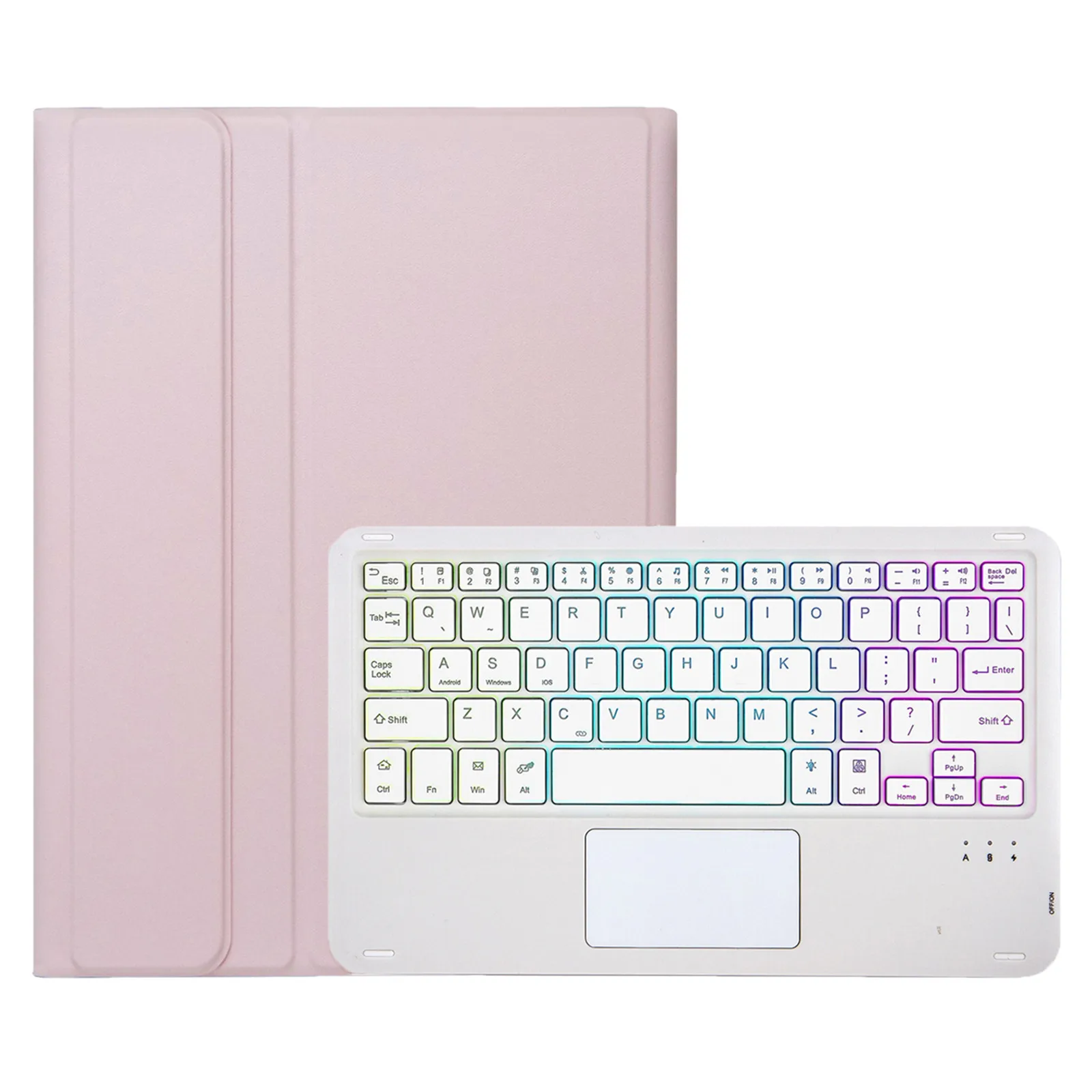 

AM25-AS For Lenovo Xiaoxin Pad 11 2024 Leather Tablet Cover with Backlit Bluetooth-compatible Keyboard - Pink