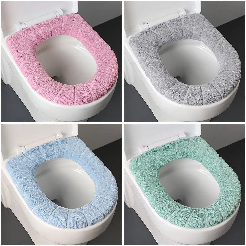 2856A Thickened Plush O-shaped Toilet Cushion Nordic Universal Toilet Cushion Cover Toilet Cushion fleece-lined Toilet Cover