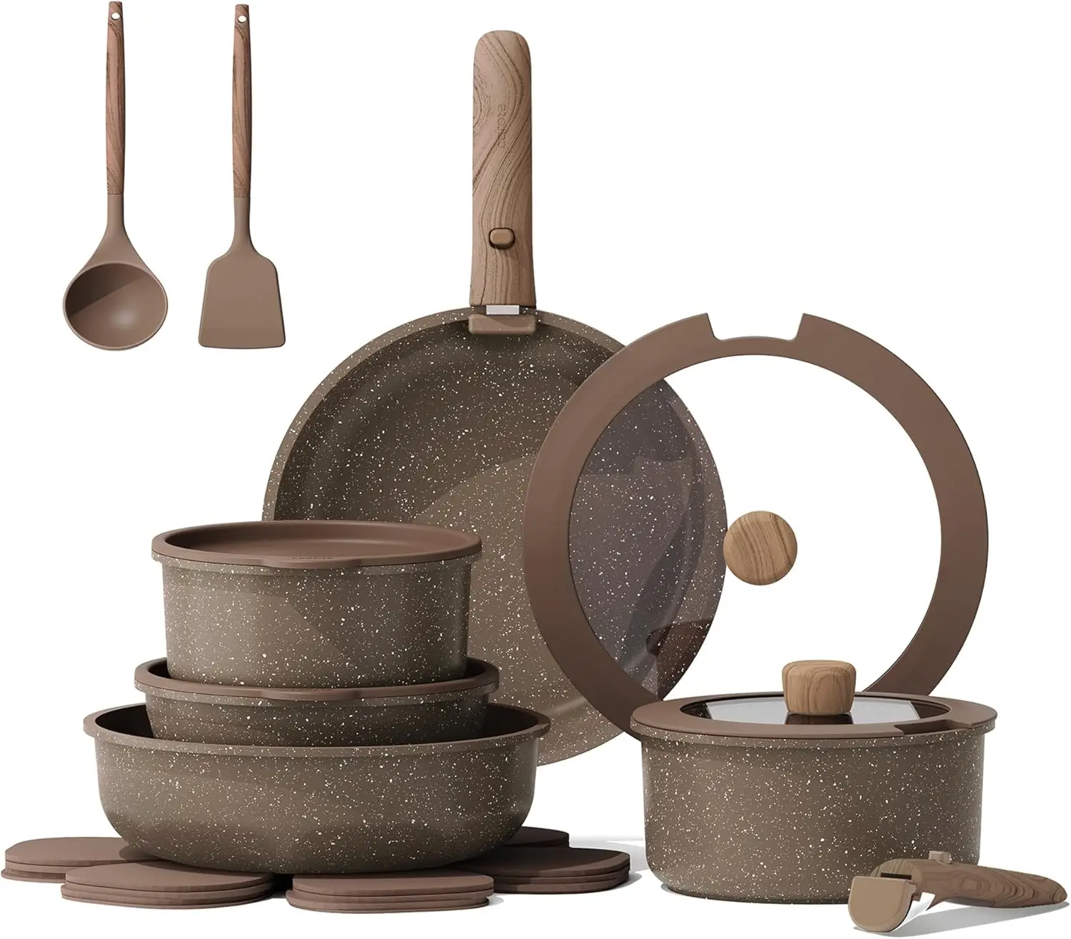 

Набор кастрюль и сковородок из 17 предметов с антипригарным покрытием со съемной ручкой, наборы посуды с антипригарным покрытием, кухонный набор для приготовления пищи, можно мыть в духовке/посудомоечной машине, Ind