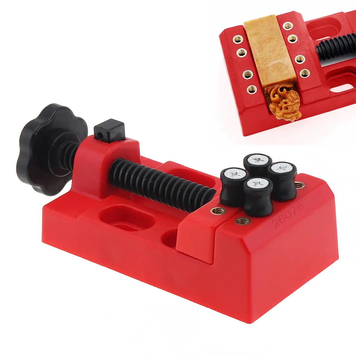 Mini Eight Hole Flat Vise With Quick Adjustment Mini Drill Press Vise for Walnut or DIY Sculpture Bodhi Bead Jig  Bench Vice