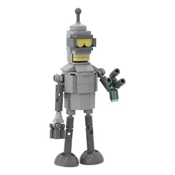 MOC Animation Futurama Bender Robot Model Building Blocks Interstellar Cartoon Figure Activity Robot Assembling Bricks Toy Gift