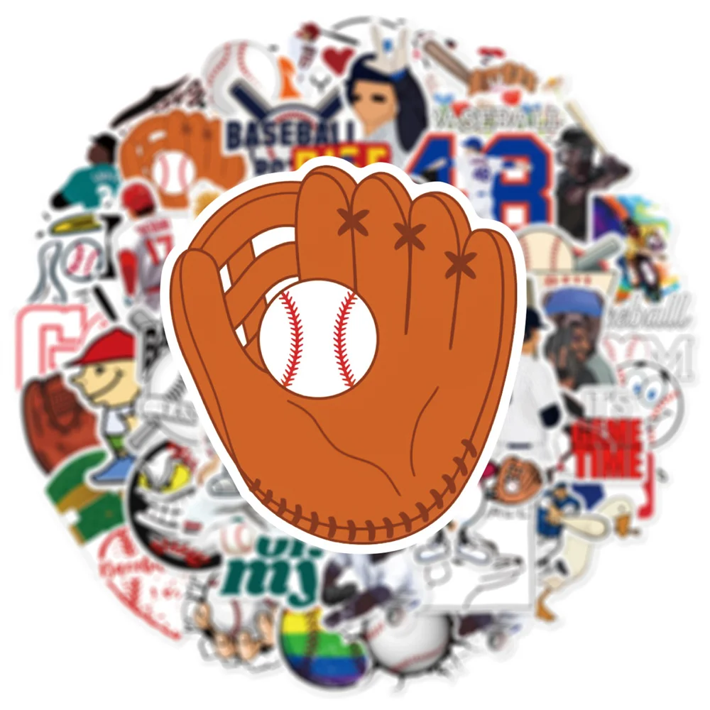 50pcs Cartoon Baseball Graffiti Stickers For Scrapbook Notebooks Phone Craft Supplies Vintage DIY Sticker Pack