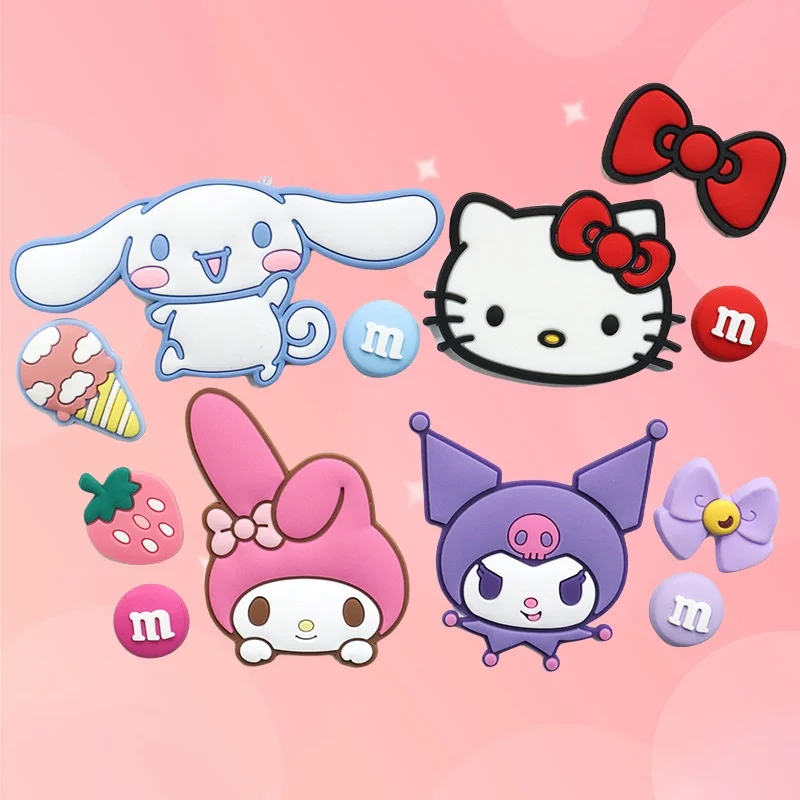 Miniso Sanrio Cartoon Yuguigou Capa de telefone Decoração Silicone DIY Patch Buraco Chinelos Acessórios