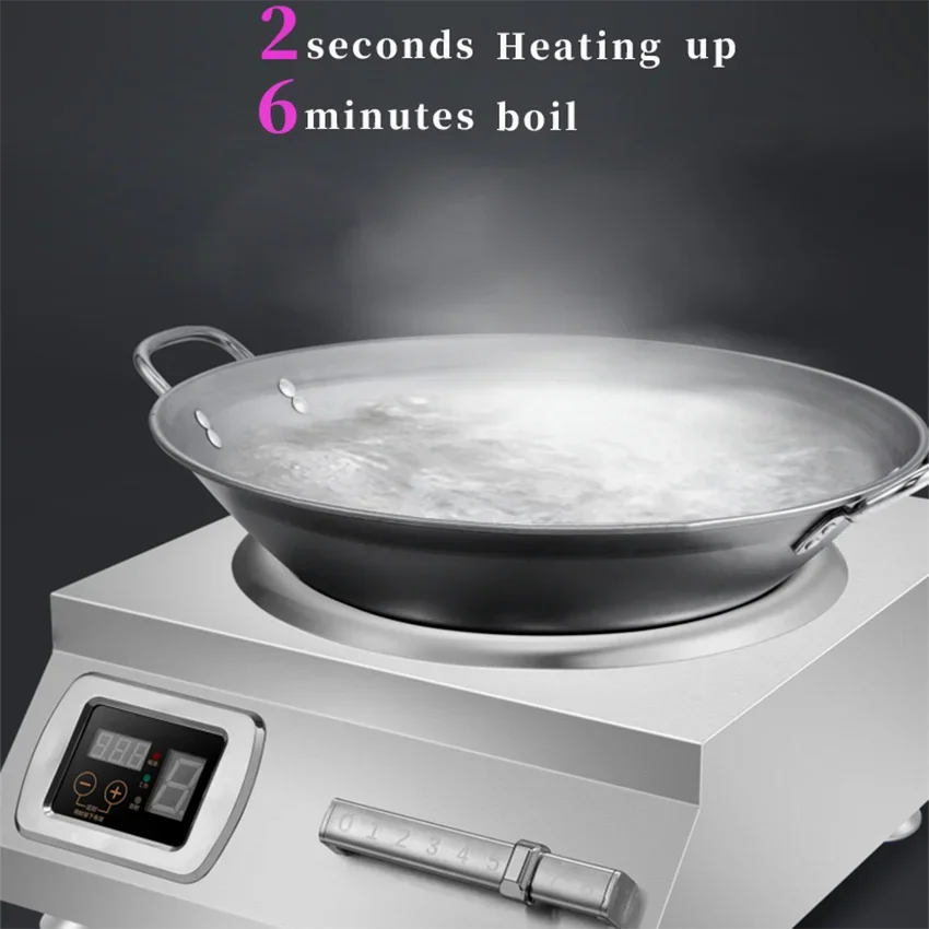 Commercial 5000W Electric Stove 380V Kitchen Appliances Concave Cooker For Restaurant Stainless Steel Induction Cooker