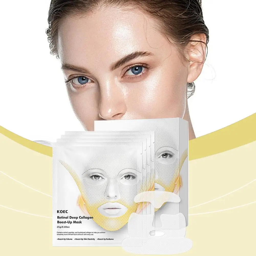 4Pcs/Box Bio-Collagen Real Deep Mask Night Moisturizing Mask Firming Nourish Brightening Skin Care Mask