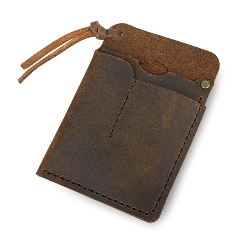 Leather Pocket Organizer Men Handmade Sheath Knife Holster Pouch Wallet