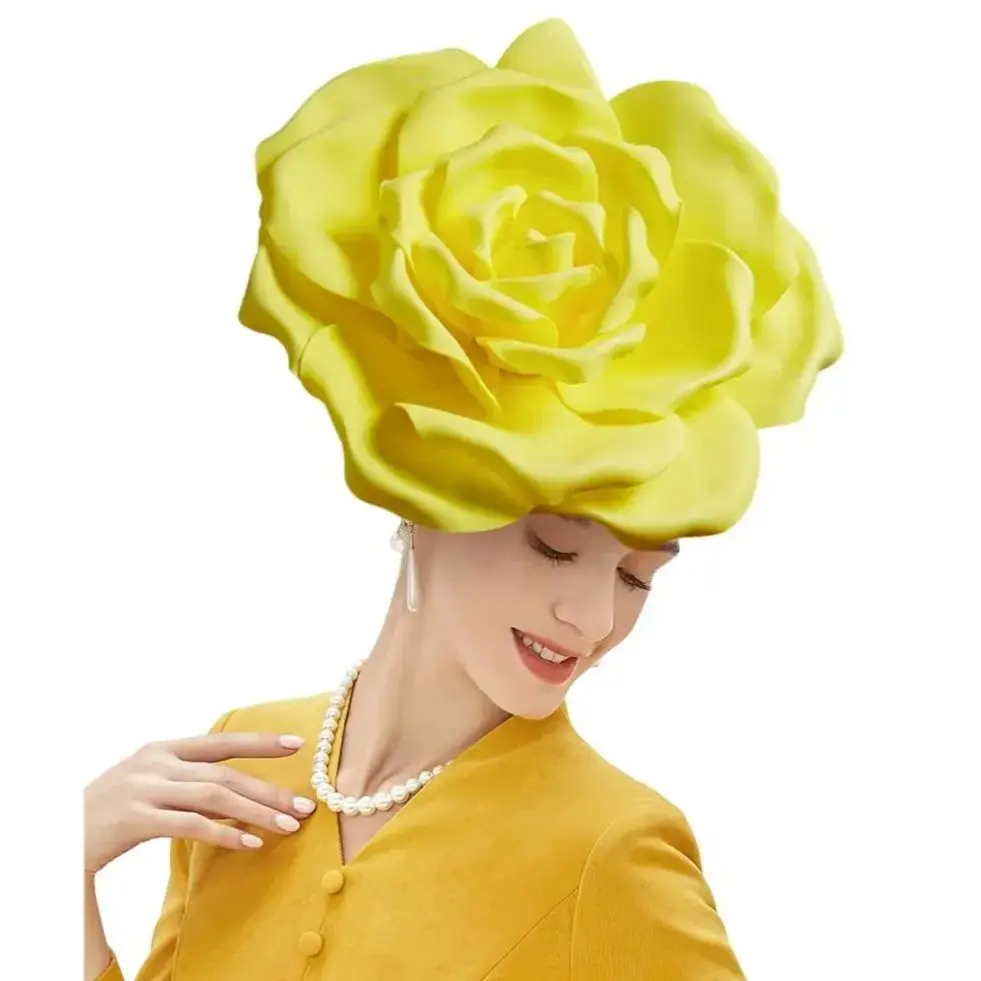 

Элегантный головной убор в стиле Кентукки Дерби с цветком, многофункциональный чародей для женщин, аксессуар для официальной вечеринки, Лидер продаж