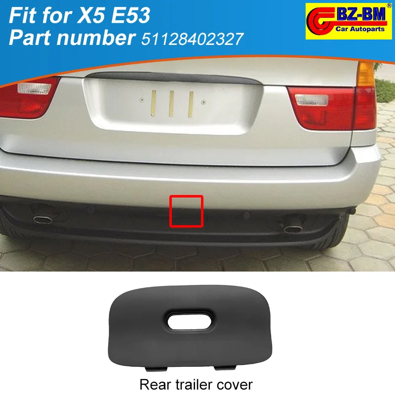 Rear Bumper Tow Hook Trailer Cover Cap Hauling Eye Lid For BMW X5 E53 Series 51128402327