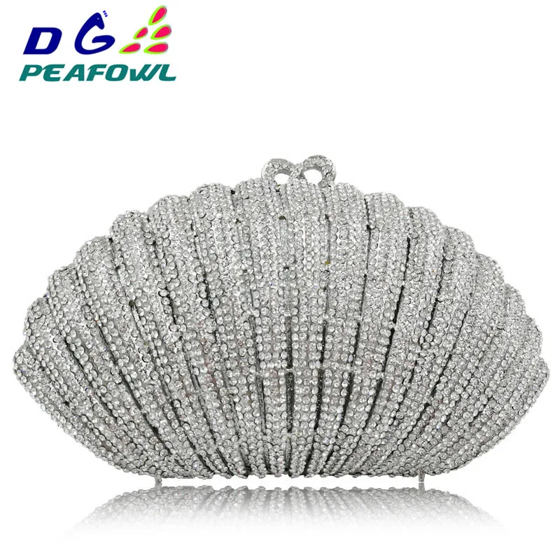 Evening Bags For Women Shell shape Hardware Diamond Colorful Bag Purse Metallic Rhinestone Wedding Party Bag Lady Clutch bags