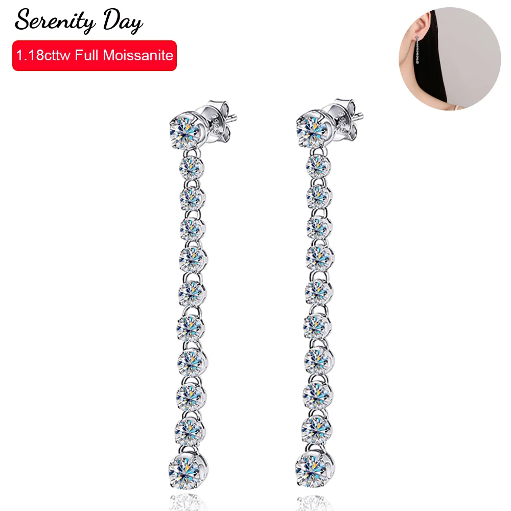 

Серьги-гвоздики женские из серебра 1,18 пробы, с муассанитом