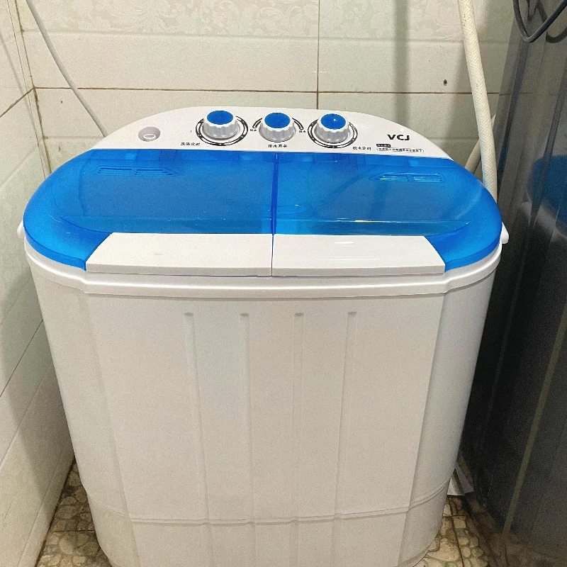 

Мини-наполуавтоматическая стиральная машина с двойным барабаном для общежитий и арендованных домов с функцией фиксированной сушки