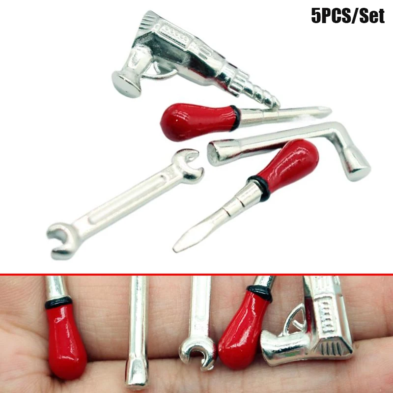 دمية الحفر أداة إصلاح وجع خمس قطع مجموعة المنمنمات نموذج اكسسوارات من بيت الدمية ديكور الاطفال التظاهر اللعب اللعب الهدايا #1