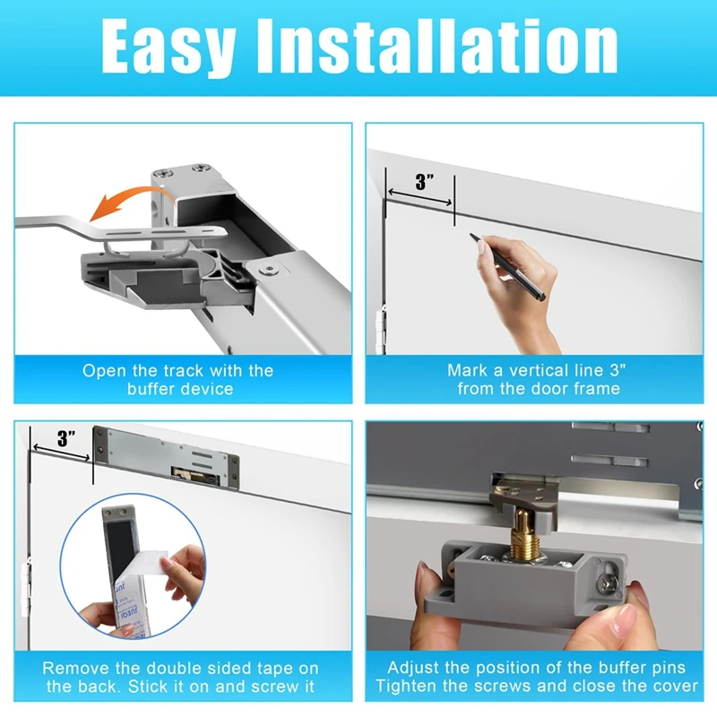 Intelligenter Türschließer – Legierung, automatischer Tor-Türschließer, für Bildschirme zu Hause und Wohnen, Sturm, Garage, einfach zu installieren