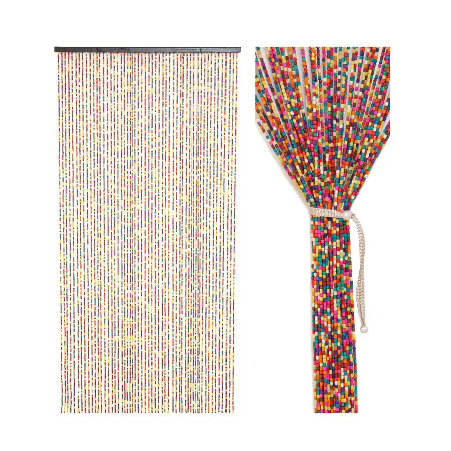 

Разноцветные бусинные шторы из бамбука для дверных проемов, многофункциональные, полностью ручной работы, как защита от насекомых