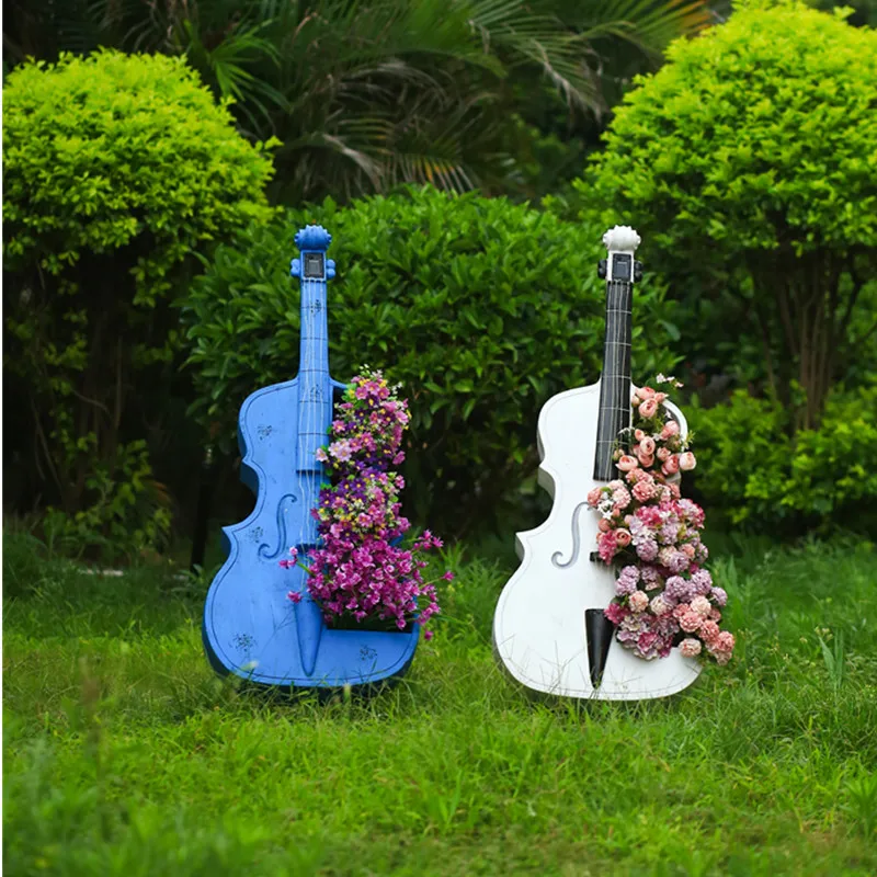 Cello-Shaped Garden Statue Large Outdoor Patio Art Decor Sculpture for Wedding Party Shop Opening Villa Gift Resin Display