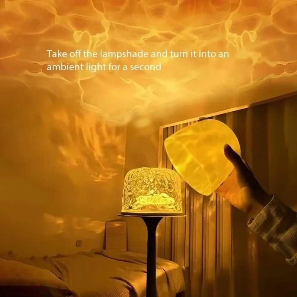 High Footed LED Atmosphere Desk Lamp Romantic Touch/Remote Control Projection Night Light Non-slip Bottom RGB Color Changing