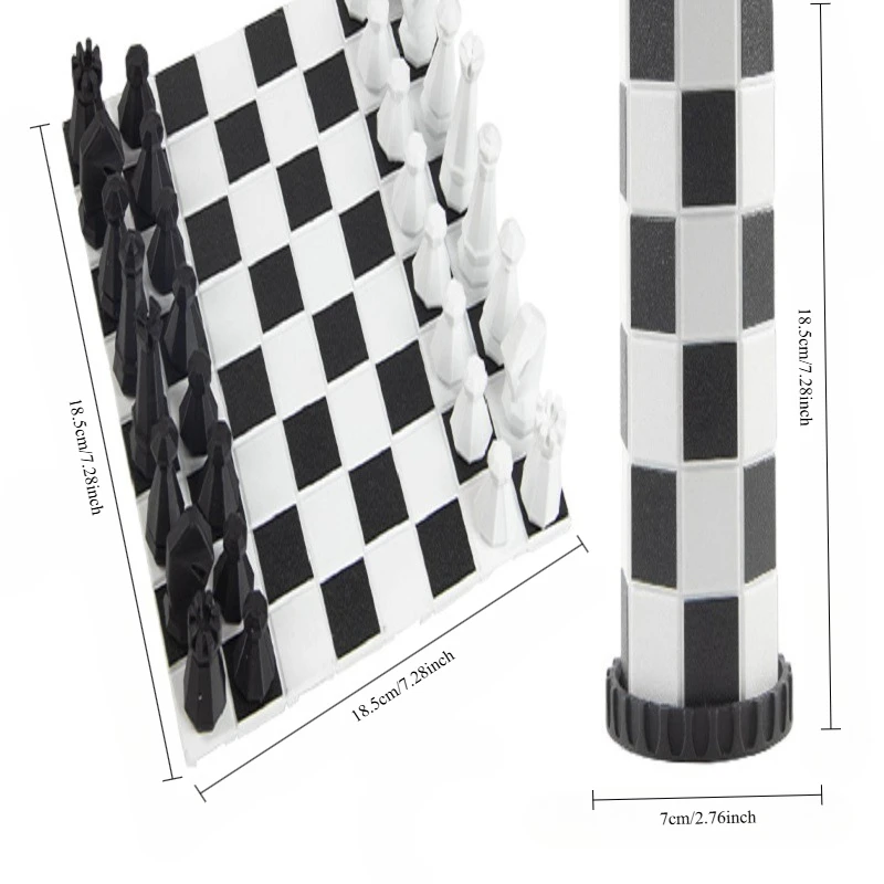 Travel Storage Can International Chess Set Interactive Desktop Board Game Toy for Kids & Adults