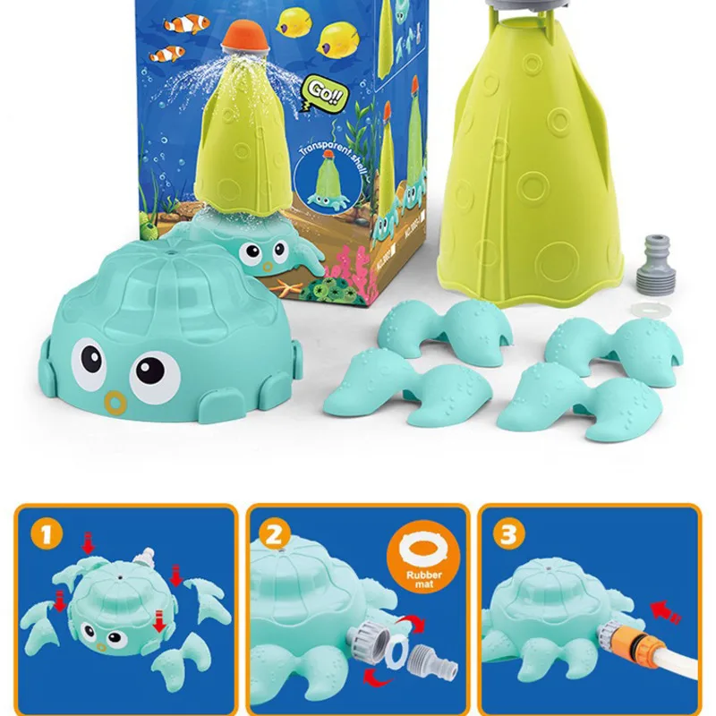 Fliegender Oktopus Raketenbrunnen Sprinkler Spritzwasserspielzeug für Kinder Rotierender Sommer Outdoor Pool Party Kinderspielzeug