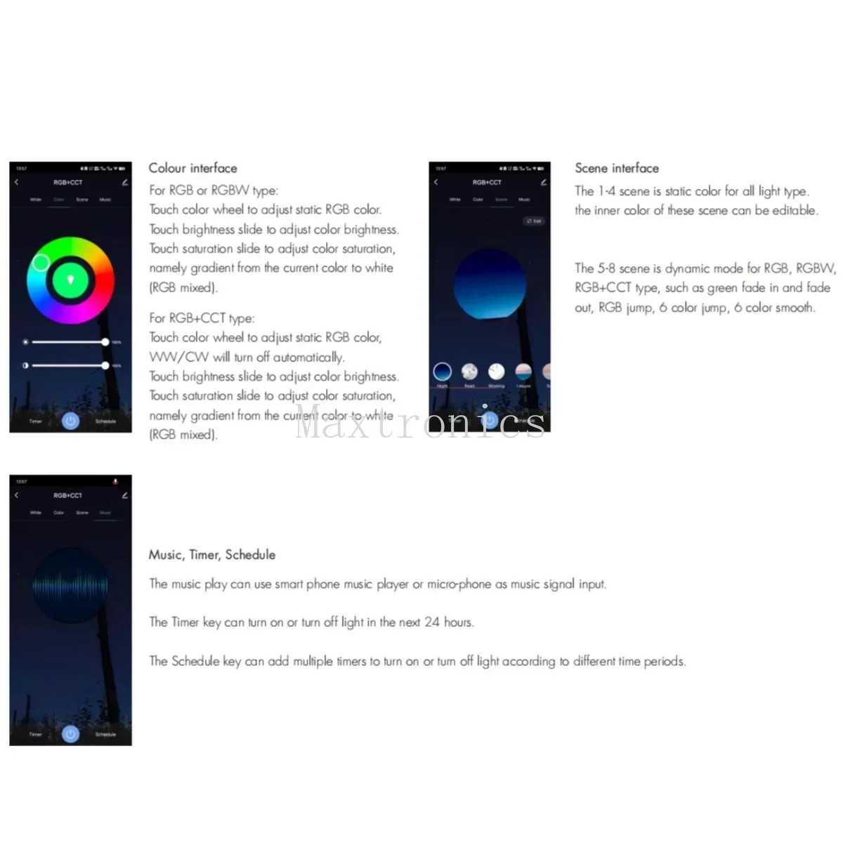 5CH 5-in-1 WiFi&RF DMX512 Master 12-36V TUYA APP Control WT-DMX-S DMX Signal Output For Single Color RGB RGB+CCT RGBW LED Light