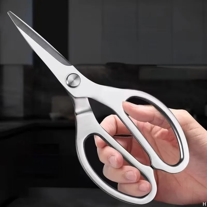Stainless Steel Kitchen Scissors Multi-Functional Household Heavy-Duty Bone Cutting Fish Killing Food Scissors