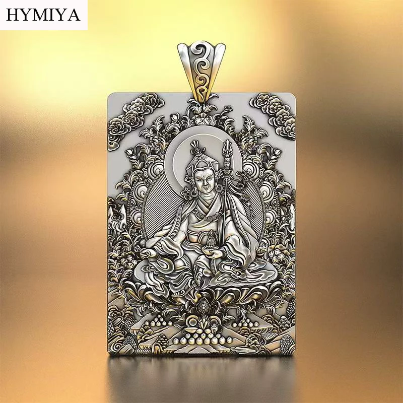 100% 999 silver Tibetan Guru Padmasambha pendant tibetan Lotus Buddha pendant buddhist Guru Padmasambhava Pendant Good Luck