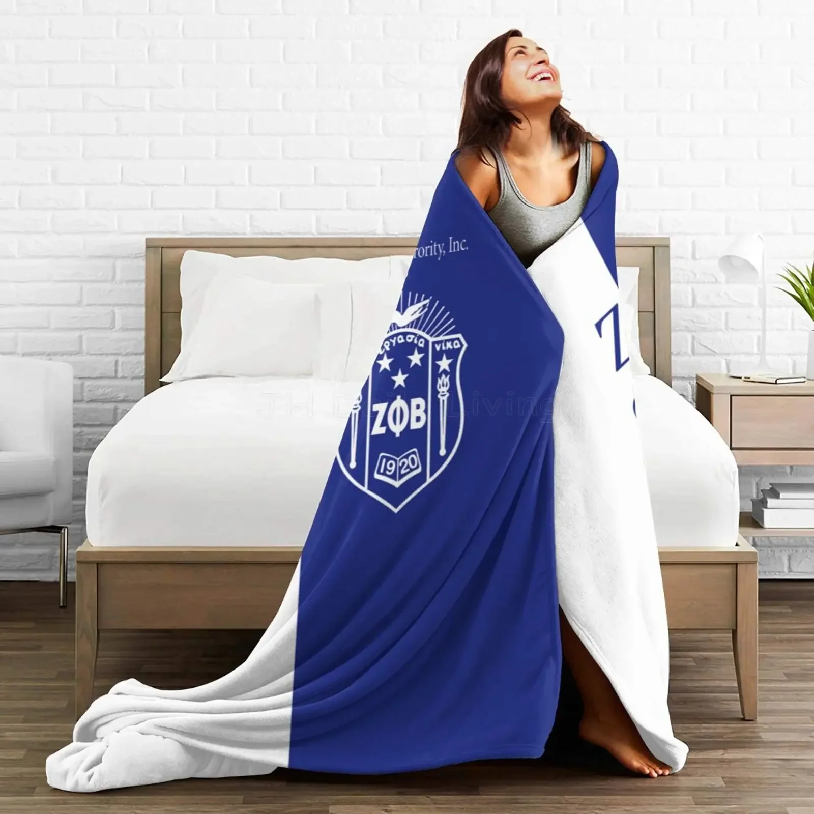Manta Zeta Phi Beta, regalos de hermandad, manta de lana de Franela suave y esponjosa ligera de felpa para cama, sofá, sala de estar