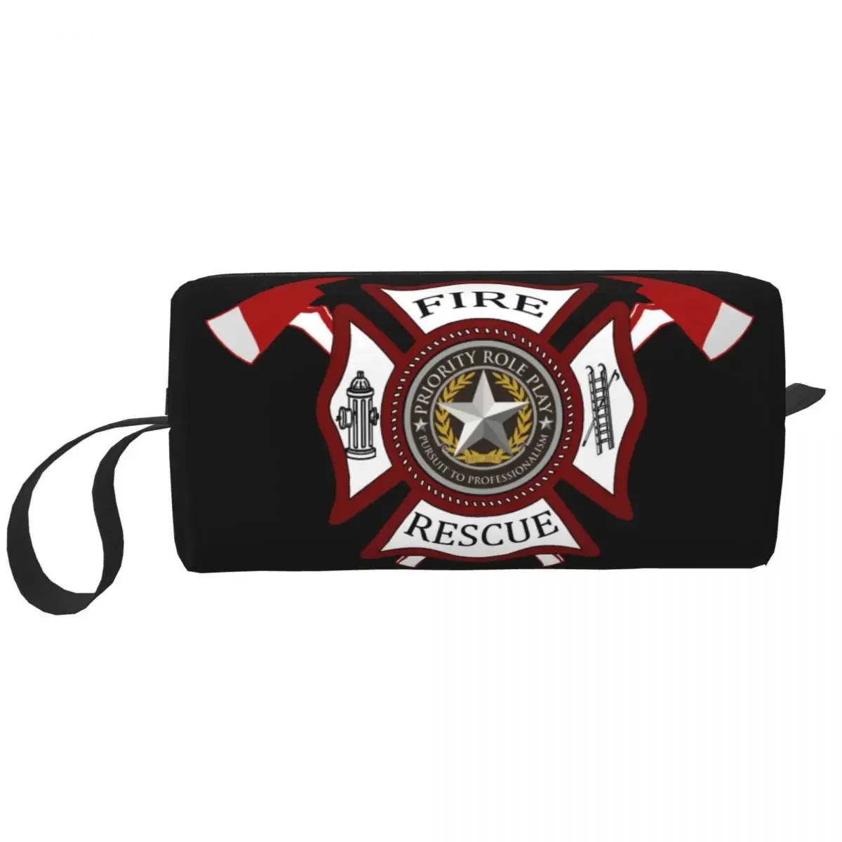 

Fireman Makeup Bag Women Travel Cosmetic Organizer Cute fire rescue Storage Toiletry Bags Dopp Kit Case Box