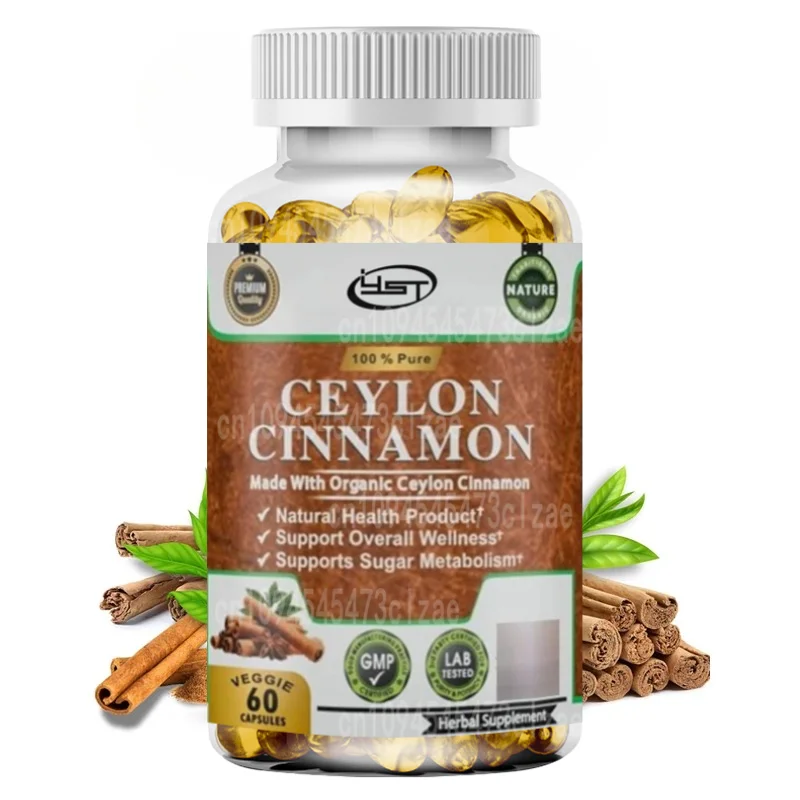 Ceylon Cinnamon Capsules, Energy and Metabolic Support, Non GMO, Vegetarian, Gluten Free -60 Capsules
