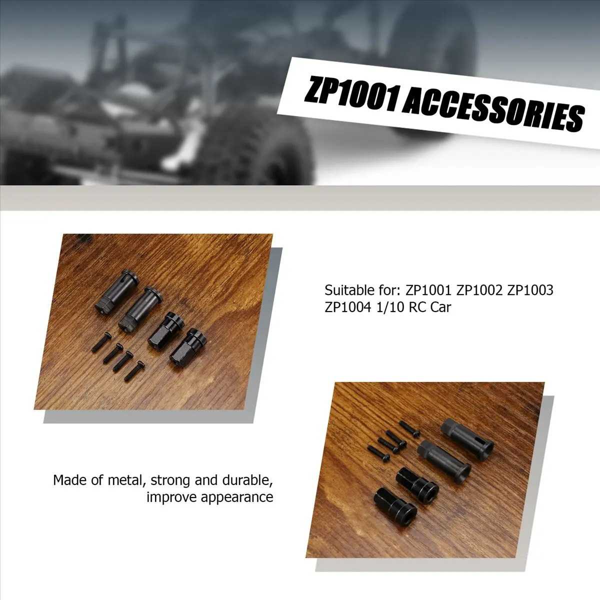 Fits for 4Pcs Metal Wheel Hex Hub Drive Adapter Combiner for HB Toys ZP1001 ZP1002 ZP 1001 ZP 1002 1/10 RC Car Upgrade Parts