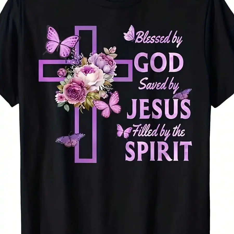 Church Religious Faith Gift Graphic Tee Christian Faith Theme Crew Neck Short Sleeve Summer Casual Tops