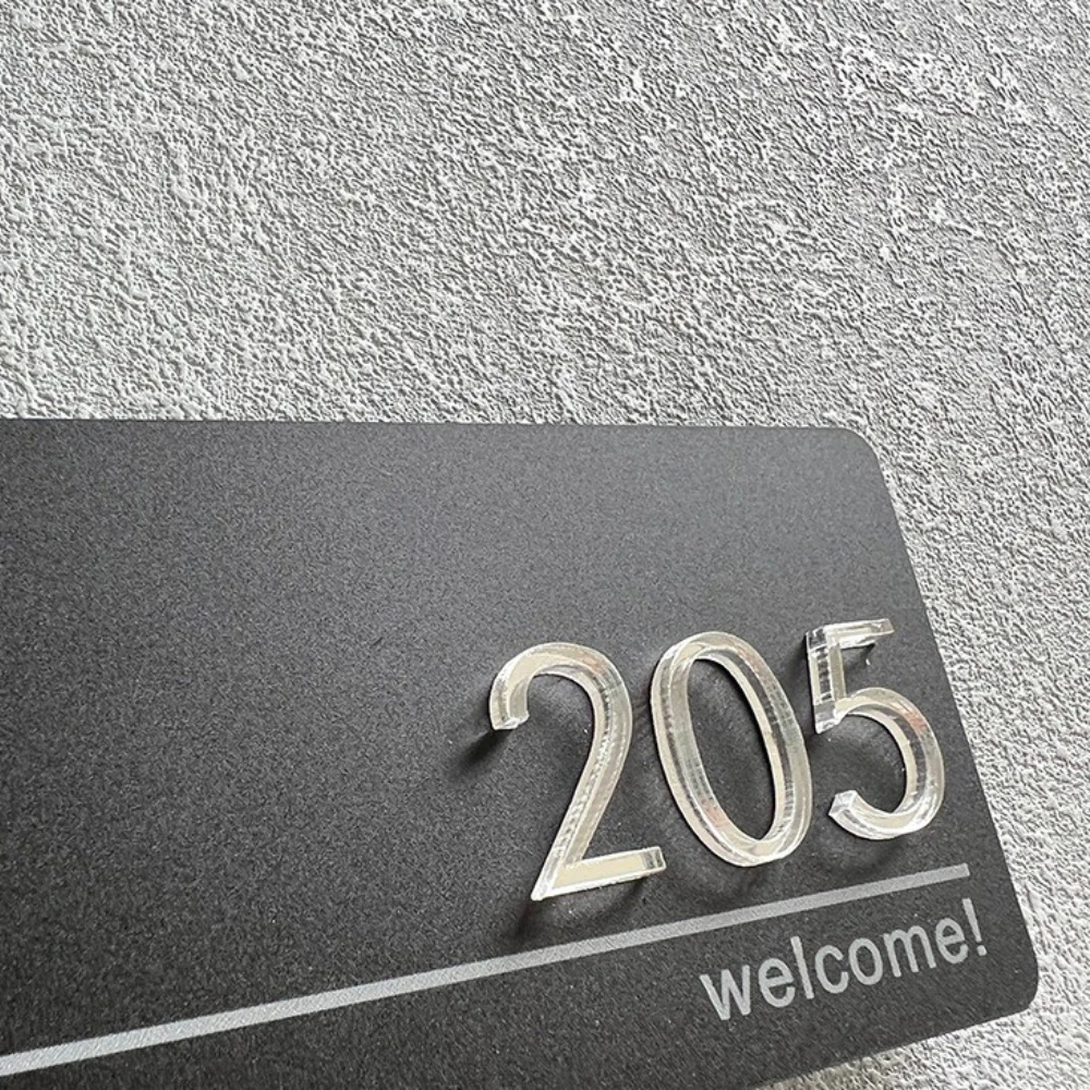 Acrylic Modern Door Plate Shop Sign Customize House Number Family Name Address Letter for Home Office Apartment Restaurant Hotel