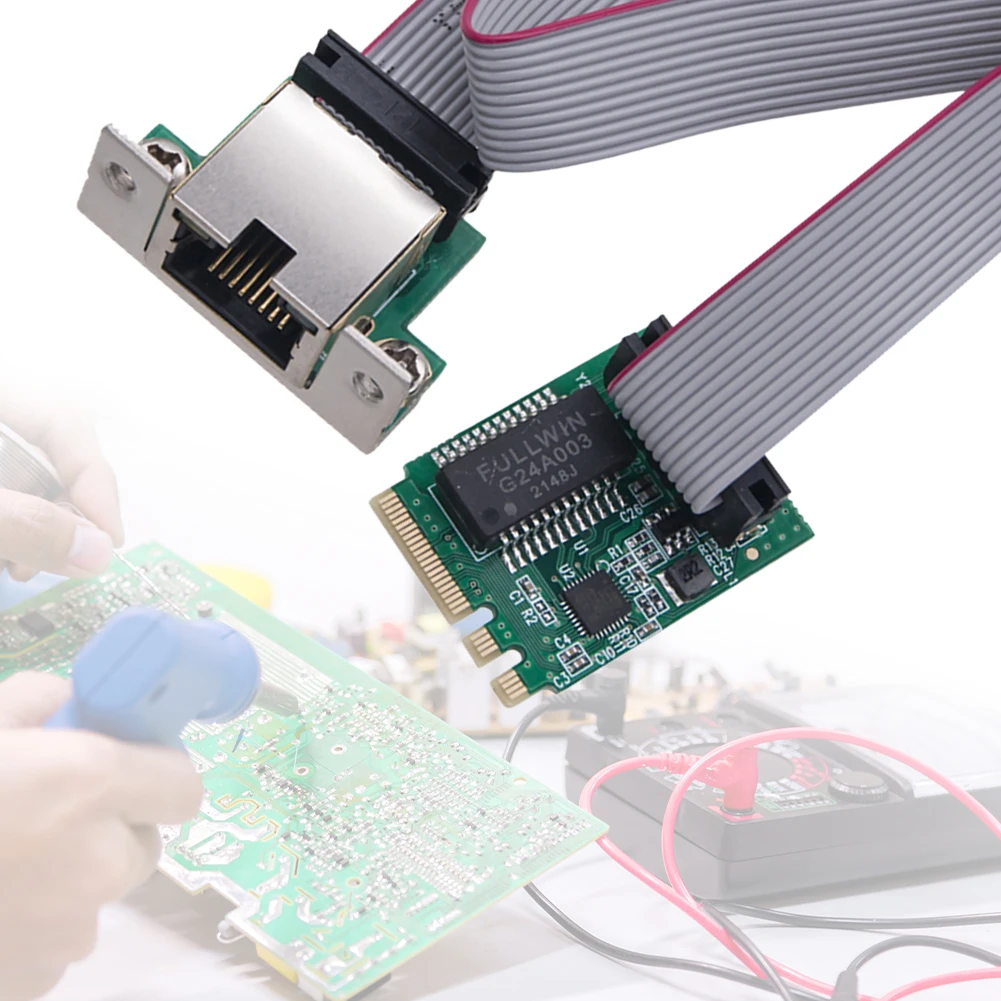 M.2 A+E KEY Ethernet LAN Card RTL8111E/F Industrial Control Network Card 10/100/1000Mbps M.2 RJ45 LAN Network Adapter