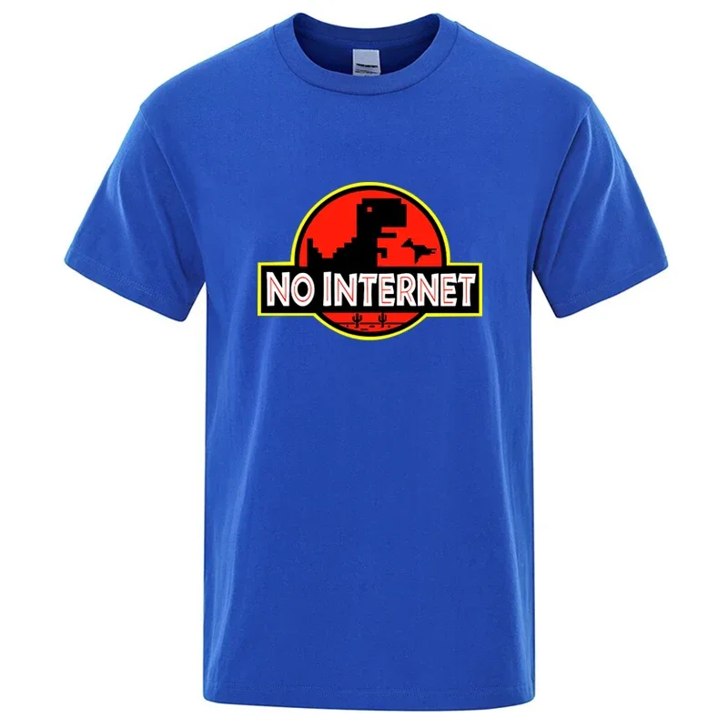 Men's High Quality Cotton Blend Funny Dinosaur Print Summer T Shirt Loose O-neck  For Men Tshirt Short Sleeve T-shirt Male Tee view 4