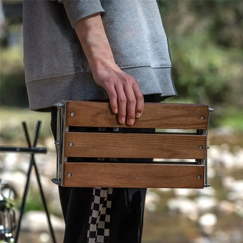 AB39-رف التخييم في الهواء الطلق المحمولة 3-Tier رف يسهل حملها طوي نزهة التخييم الشواء طاولة قابلة للطي ، اتقان غرامة #5