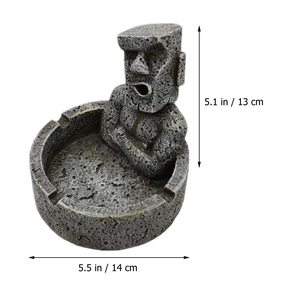 Moai Stone Ashtray Resin Cigarette Smoking Home Decorative Creative Ornament Desktop Gift For Men Father Husband - Image 3