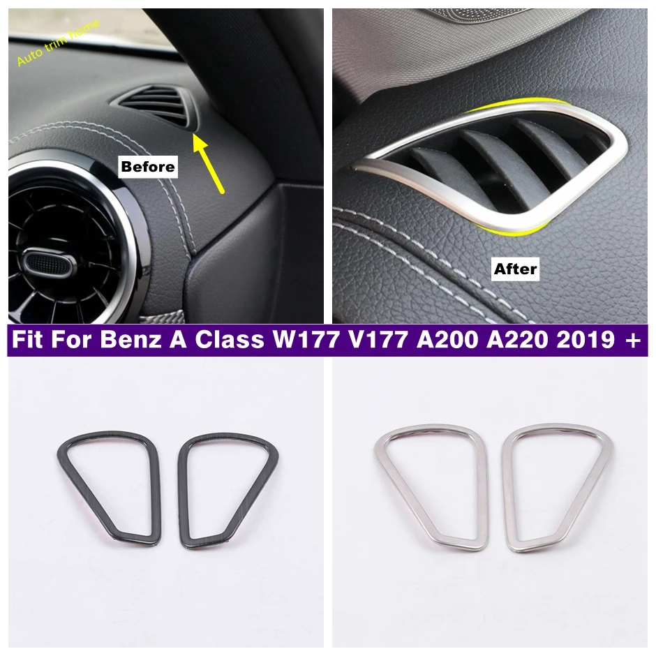 Stainless Steel Dashboard Air Outlet Vent Trim Cover For Mercedes Benz A Class W177 V177 A200 A220 2019 - 2024 Car Accessories