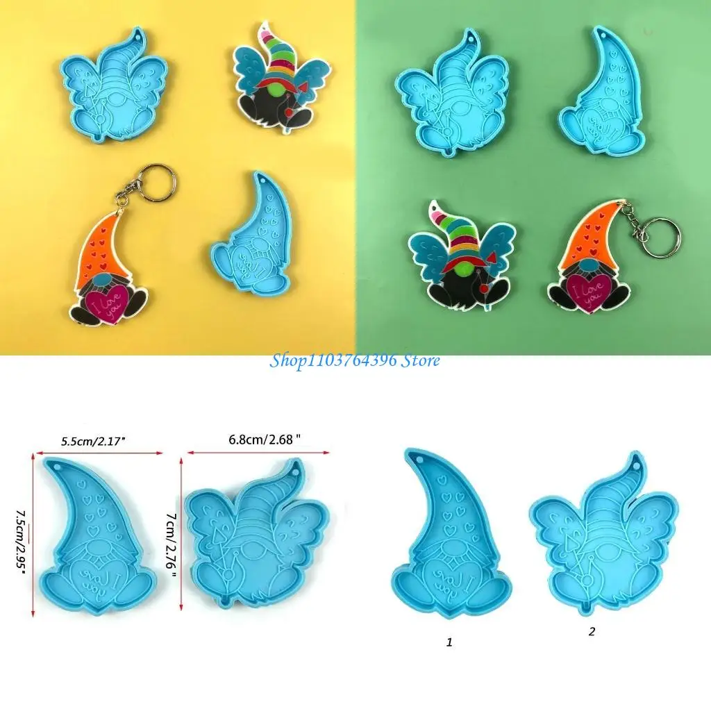 عيد الفصح جنوم المفاتيح الايبوكسي الراتنج العفن DIY الحرف مجوهرات الصب أداة كيرينغ قلادة قالب من السيليكون #1