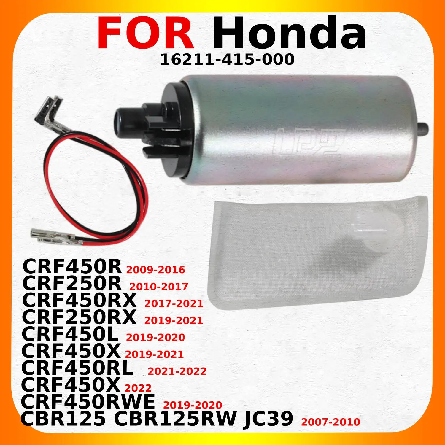 

OEM:16700-MEN-A52 16700-KTY-D31 Motorcycle Fuel Pump For Honda CRF250RL CRF250R CRF450R CRF450RX CBR125 CBR125RW JC39 Parts