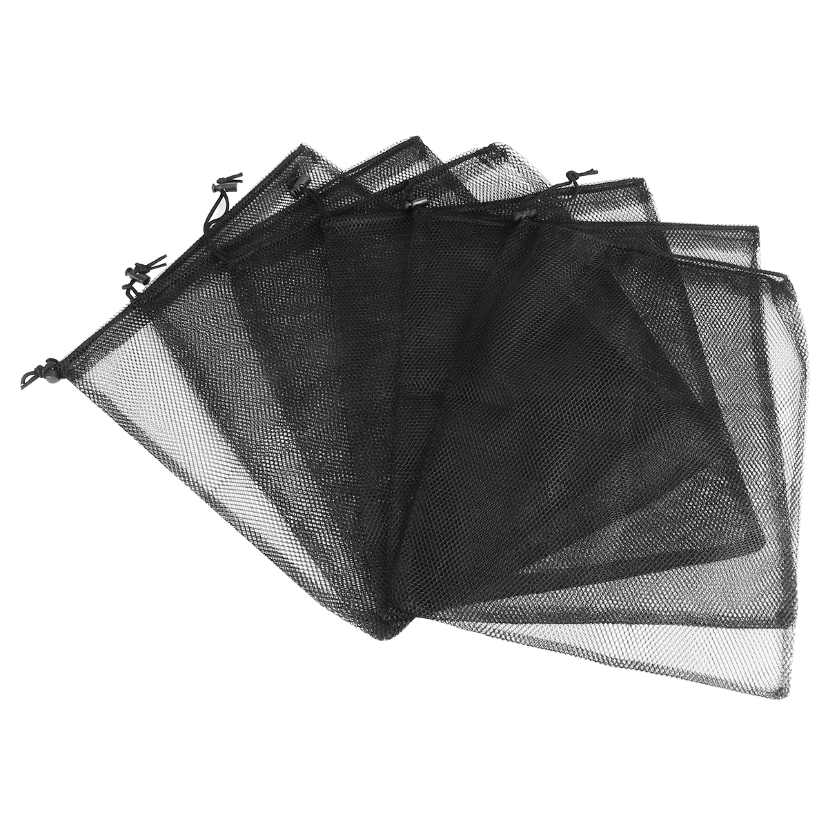

6 Pcs Mesh Bundle Pocket Storage Bag Drawstring Pouch Portable Polyester Travel