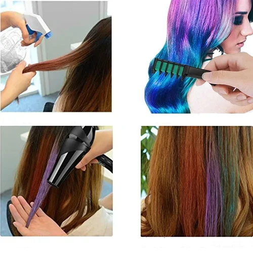 Imagen 2 del producto Tiza de Color temporal para el cabello cera para cubrir el cabello crayones de diseño de moda champú de tinte para el cabello blanco peine para colorear el cabello 1 unidad