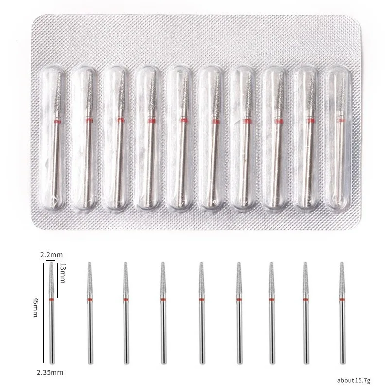 10 sztuk/opakowanie Stożkowe Frezy Diamentowe do Skórek Frezy do Paznokci Narzędzia do Manicure Akcesoria do Paznokci